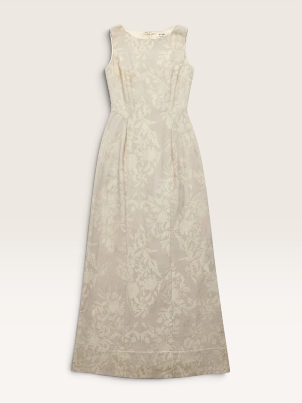 sundays Sleeveless Jacquard Maxi Dress in Ivory and Cream